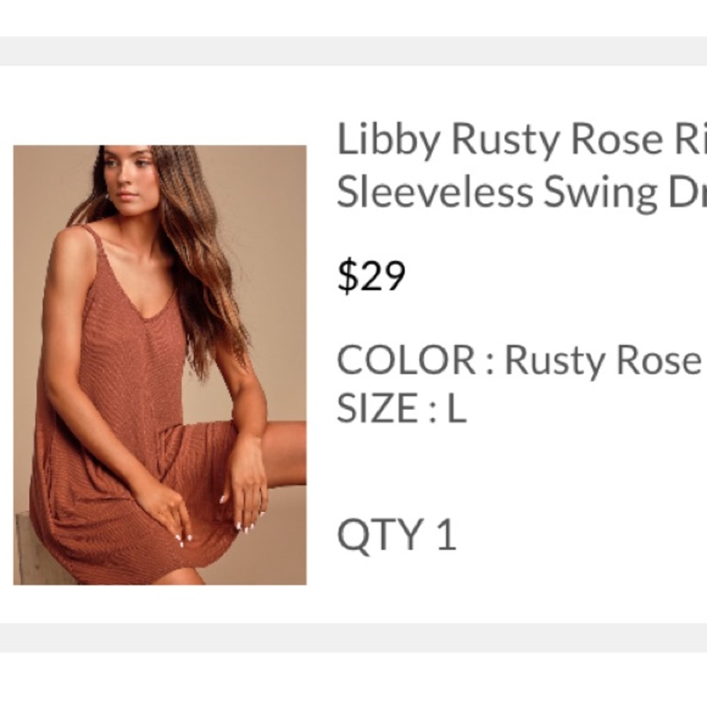 Lulus Rusty Colored Ribbed dress